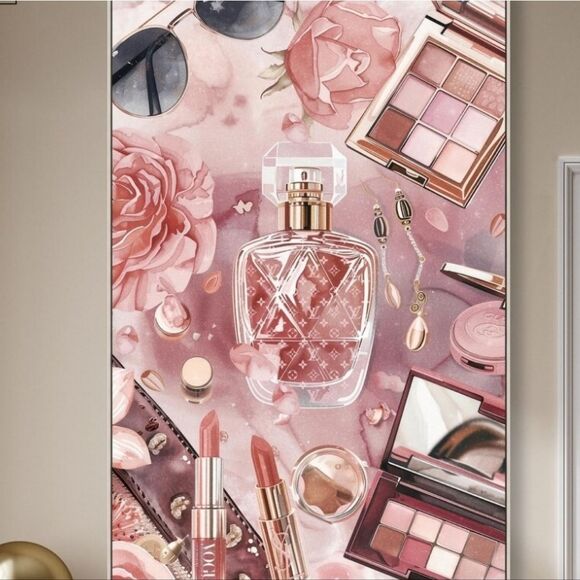 Design District Glam Sparkle Louis Vuitton Hand Embellished Framed Wall Decor - Picture 1 of 9